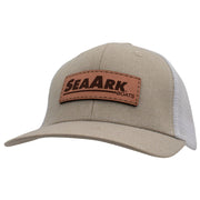 SeaArk Leather Patch Beige/White Mesh Hat
